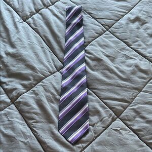 Elegant Striped Men's Tie in Purple and Black